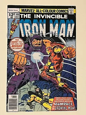 Buy The Invincible Iron Man #108 (1977) Marvel Comics VF+ • 4.99£