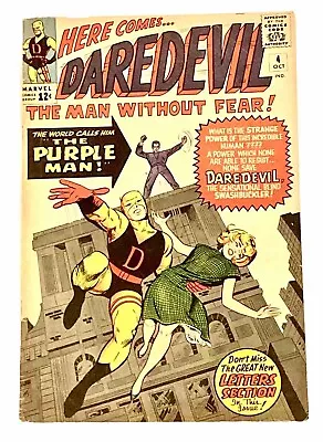 Buy Daredevil #4 (v1 1964) 7.0 F/VF 🔑 1st Purple Man Killgrave • 472.33£