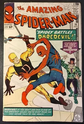Buy Amazing Spider-Man 16 1964 Marvel Comics 1st Daredevil Crossover Fine 💎🔥🔑 • 630.70£