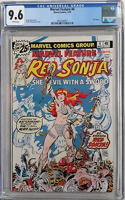 Buy ⚔marvel Feature #4 Cgc 9.6*1976*white❄pages*f Thorne*1st Solo Red Sonja Series🔥 • 114.63£