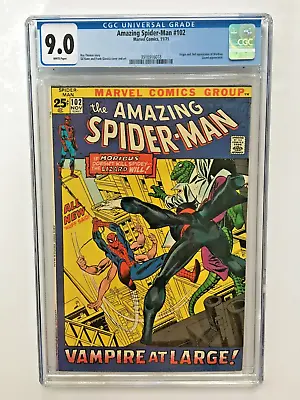 Buy Amazing Spider-Man 102 CGC VERIFIED 9.0 WHITE NICELY CENTERED 1stOwner PRISTINE • 281.50£