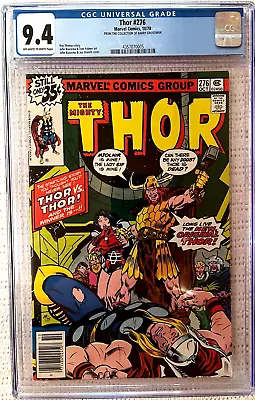 Buy 🔥~marvel~thor #276 (1978)~🔥~from Barry Grossman Collection~🔥~cgc 9.4~🔥 • 59.26£