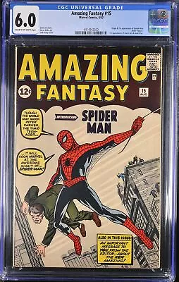 Buy Amazing Fantasy #15 - Marvel Comics 1962 CGC 6.0 Origin + 1st App Of Spider-Man! • 64,341.50£