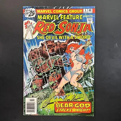 Buy Marvel Feature 5 SIGNED Roy Thomas Bronze Age Marvel 1976 Red Sonja Comic Book • 47.26£