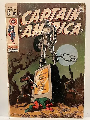 Buy Captain America #113 * 1969 Marvel * Steranko Cover * Low Grade * (S54) • 23.78£