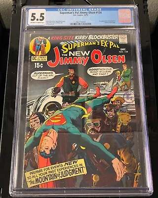 Buy SUPERMAN'S PAL JIMMY OLSEN 134 CGC 5.5 OWW Pages First Darkseid Cameo 🔥🔥🔥 • 158.60£