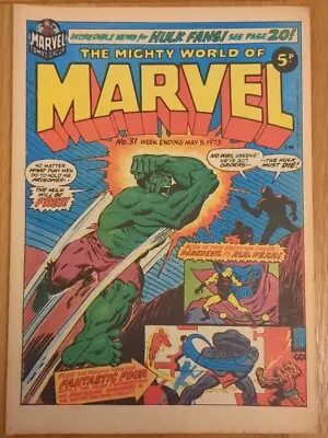 Buy MIGHTY WORLD OF MARVEL #31 - 5 May 1973 Hulk, Daredevil, Fan Four. UK Comic. VF • 6£