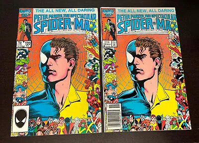 Buy SPECTACULAR SPIDER-MAN #120 Marvel 25th Border 1986 Direct + Newsstand VARIANT B • 19.11£