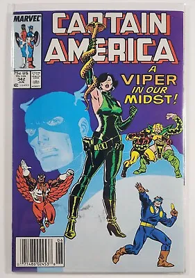 Buy Captain America #342 High Grade 1988 Marvel Viper Newsstand • 5.51£