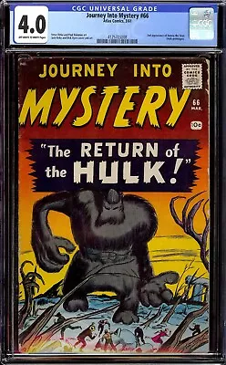Buy Journey Into Mystery #66...CGC 4.0 VG ...Second Xemnu The Titan (Hulk Prototype) • 276.43£