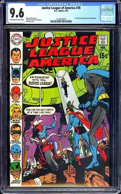 Buy Justice League Of America #78 CGC 9.6 (1970) 1st Silver Age Vigilante! L@@K! • 199.87£