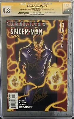 Buy Ultimate Spider-man #12 Cgc 9.8 Nm/mt 2001 Signed By Stan Lee Mark Bagley Bendis • 362.64£