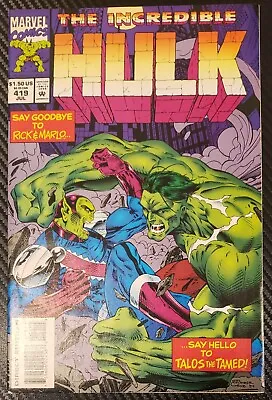Buy Incredible HULK #419 (Marvel 1994) NM- (9.2) 1st Cvr & 2nd APP Talos The Untamed • 2.76£