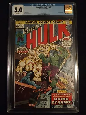 Buy Incredible Hulk #183 CGC 5.0 2nd App. Zzzax Awesome Cover Wein Story Trimpe Art • 59.30£