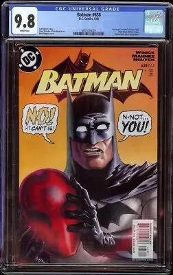 Buy Batman # 638 CGC 9.8 White (DC, 2005) Red Hood Revealed To Be Jason Todd • 139.01£