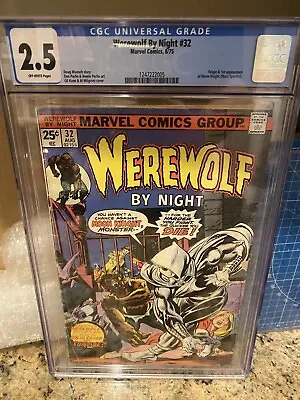 Buy Marvel Comics Werewolf By Night #32 CGC Graded 2.5 1st Appearance Of Moon Knight • 480.37£