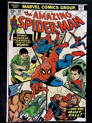 Buy Amazing Spider-Man #140 VF 8.0 1st Gloria Grant, Grizzly & Jackal 1975 Vintage • 48.03£