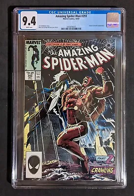 Buy Amazing Spider-Man #293 CGC 9.4 NM WP Kraven's Last Hunt Chapter 2 Marvel 1987 • 47.30£