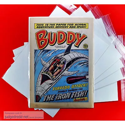 Buy Buddy Comic Bags ONLY Size7 Fits A4 And Comics And Magazines X 25 . • 13.99£