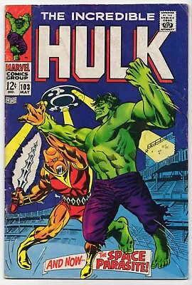 Buy The Incredible Hulk #103 - Marvel Comics 1968 - Space Parasite • 19.98£