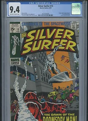 Buy Silver Surfer #13 1970 CGC 9.4 (1st App Of Doomsday Man) • 626.88£
