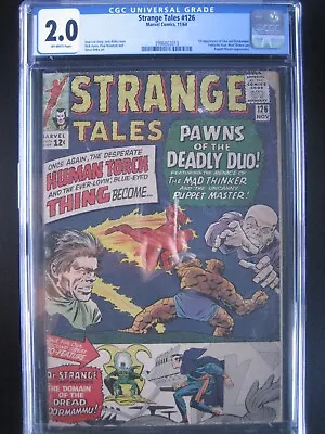 Buy Strange Tales #126 CGC 2.0 Marvel Comics 1964 1st App Clea & Dormammu • 85.66£