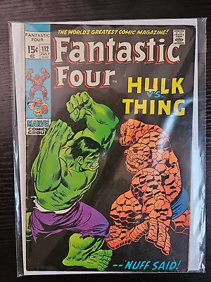 Buy Fantastic Four #112 Incredible Hulk Vs Thing Battle! Marvel 1971 • 98.79£