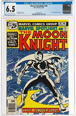 Buy Marvel Spotlight #28 Moon Knight (Marvel, 1976) CGC FN+ 6.5 Off-white To White P • 400£