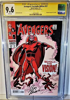 Buy Roy Thomas Signed Avengers 57 Facsimile-cgc Ss 9.6-1st App. Of The Vision! • 92.45£