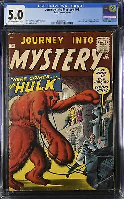 Buy Journey Into Mystery #62 - Atlas Comics 1960 CGC 5.0 1st Appearance Of Character • 490.01£