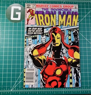 Buy Invincible Iron Man #170 (1983) Newsstand 1st Full App James Rhodes Iron Man FN+ • 15.88£