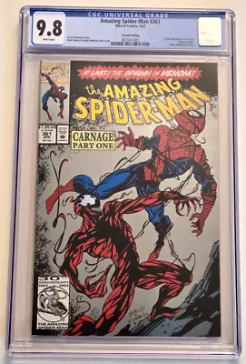 Buy Amazing Spider-Man #361 CGC 9.8 1st Full App. Carnage 2nd Printing Marvel 1992 • 196.09£