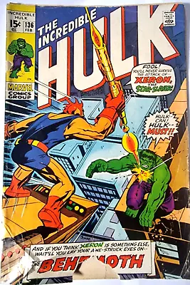 Buy Incredible Hulk 136 Marvel 1971 • 4.99£