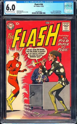 Buy Flash #106 CGC 6.0 (1959) Origin & 1st App. Of Gorilla Grodd & Piper! KEY! L@@K! • 1,816.81£