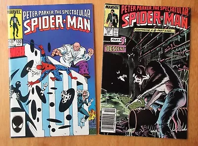 Buy Lot Of 2 PETER PARKER/SPECTACULAR SPIDER-MAN: #100 Black Cat/Kingpin!, 131 Key! • 20.75£