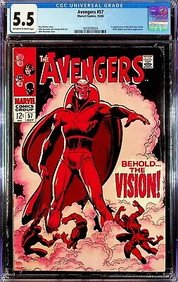 Buy Avengers #57 CGC 5.5 Fine- 1st Appearance Of Vision. 1968 Marvel Comics • 260.20£