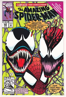 Buy Amazing Spider-Man #363 Near Mint Minus 9.2 Carnage Venom First Print 1992 • 20.01£