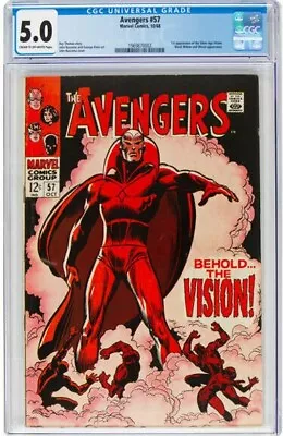 Buy The Avengers #57 (Marvel, 1968) CGC VG/FN 5.0 Cream To Off-white Pages. • 595£