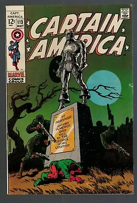 Buy Marvel Comics Captain America 113 8.5 VFN+ Steranko Art Death Of Cap Avengers • 174.99£