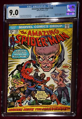 Buy Amazing Spider-Man #138 CGC 9.0 1974 NM NEAR MINT White Pages 1st APP MINDWORM • 108.84£