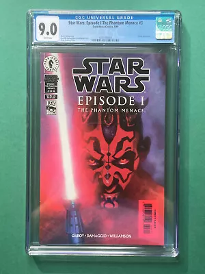 Buy Star Wars Episode 1 The Phantom Menace #3 CGC 9.0 (5/99) 1st Cover Darth Maul • 74.99£