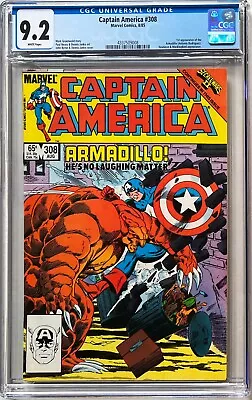 Buy Captain America #308 CGC 9.2 White. 1st Appearance Of The Armadillo!! • 45£