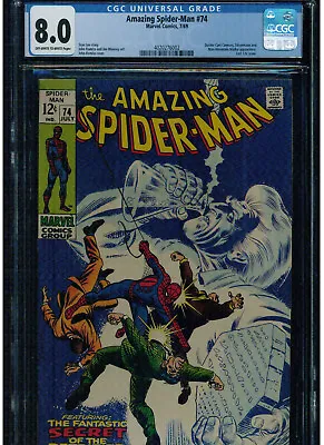 Buy Amazing Spider-man #74 Cgc 8.0 1969 Stan Lee , John Romita, 2nd Appear Sivermane • 155.91£