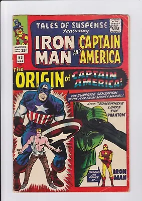 Buy Tales Of Suspense #63, March 1965, Origin Of Captain America Cover Detached • 23.70£