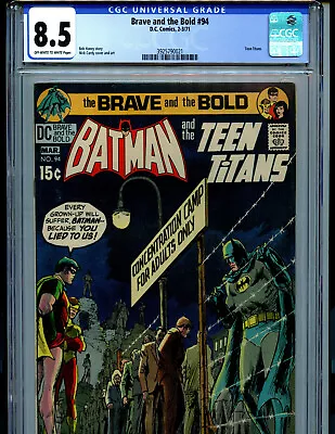 Buy Brave And The Bold #94  CGC 8.5 1971 DC Batman Teen Titans Amricons K42 • 166.80£