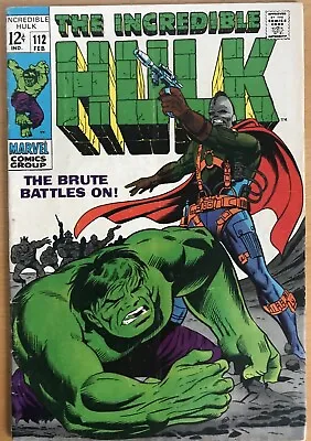 Buy Incredible Hulk #112  February 1969 Origin Of The Galaxy MasterHerb Trimpe Art • 29.99£
