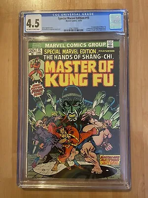 Buy Marvel Special Edition 15 CGC 4.5 1st Appearance Shang Chi 1973 • 611.03£