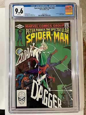 Buy Peter Parker, Spectacular Spider-Man #64 CGC 9.6 (1982) 1st Cloak& Dagger !  • 176.62£