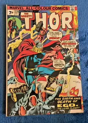 Buy Free P & P; Thor #228, Oct 1974: Origin Of Ego, The Living Planet! • 4.99£