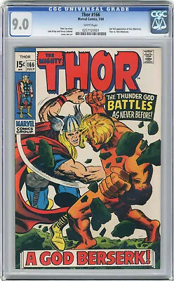 Buy 1969 Thor 166 CGC 9.0 2nd Him Warlock White Pages • 356.21£